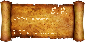 Sóti Humbert névjegykártya